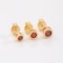 TBF-0043 TRIO DE BRINCOS BANHADOS A OURO 18K COM PEDRAS REDONDAS