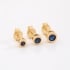 TBF-0043 TRIO DE BRINCOS BANHADOS A OURO 18K COM PEDRAS REDONDAS