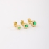 TBF-0052 TRIO DE BRINCOS COM PEDRAS LAPIDADAS REDONDAS
