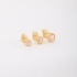 TBF-0052 TRIO DE BRINCOS COM PEDRAS LAPIDADAS REDONDAS