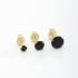 TBF-0058 TRIO DE BRINCOS BANHADOS A OURO 18K COM PEDRAS LAPIDADAS EM FORMATO REDONDO