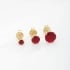 TBF-0058 TRIO DE BRINCOS BANHADOS A OURO 18K COM PEDRAS LAPIDADAS EM FORMATO REDONDO
