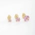 TBF-0058 TRIO DE BRINCOS BANHADOS A OURO 18K COM PEDRAS LAPIDADAS EM FORMATO REDONDO