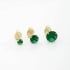 TBF-0058 TRIO DE BRINCOS BANHADOS A OURO 18K COM PEDRAS LAPIDADAS EM FORMATO REDONDO