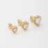 TBR-00028 TRIO DE BRINCOS DE CORAÇÃO COM ZIRCÔNIA CENTRAL E DETALHES CRAVEJADOS