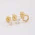 TBR-00037 TRIO DE  BRINCOS BANHADOS A OURO 18K COM DESIGN DELICADO
