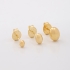 TBR-00044 TRIO DE BRINCOS BANHADOS A OURO 18K COM DESIGN OVAL LISO