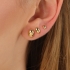 TBR-00044 TRIO DE BRINCOS BANHADOS A OURO 18K COM DESIGN OVAL LISO