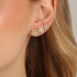 TBR-00051-TRIO DE BRINCOS FLOR COM ZIRCÔNIAS CRISTAL