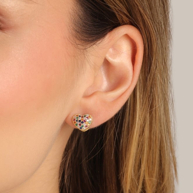 AC-0120 ARGOLA DE CLICK  CORAÇÃO TRABALHADA EM ZIRCONIA 