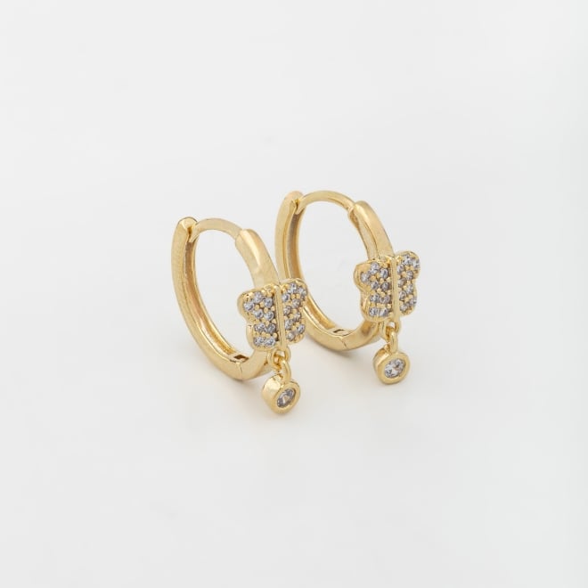 AC-0386 ARGOLA BORBOLETA TRABALHADA EM ZIRCONIA