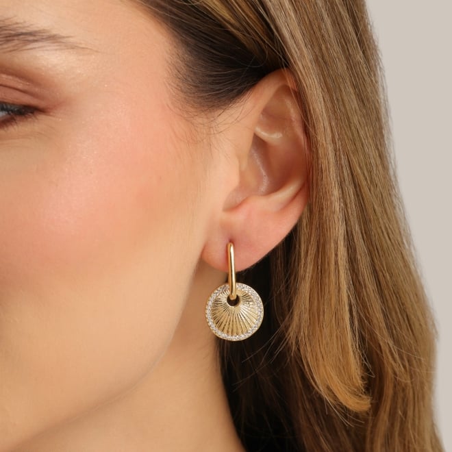 AC-0425 BRINCO BANHADO A OURO 18K COM ARGOLA COM DETALHES EM ZIRCÔNIAS