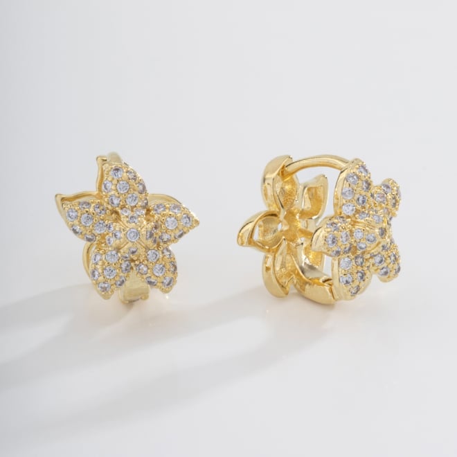 AC-0777 -BRINCO BANHADO A OURO 18K  DE FLOR