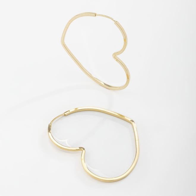 AF-00024 BRINCO ARGOLA BANHADO A OURO 18K DE CORAÇÃO LISA