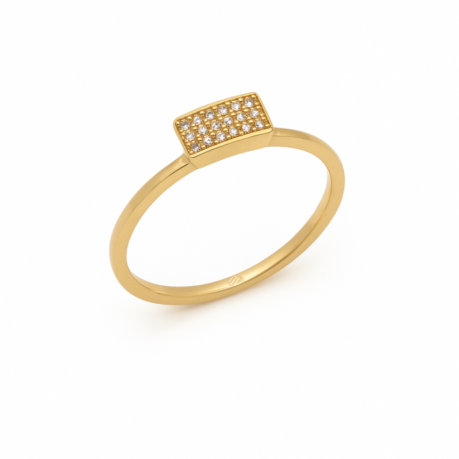 AN-00516 ANEL BANHADO A OURO 18K COM DESIGN MINIMALISTA E ELEGANTE
