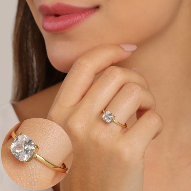 AN-01603 ANEL SOLITÁRIO COM ZIRCONIA RETANGULAR