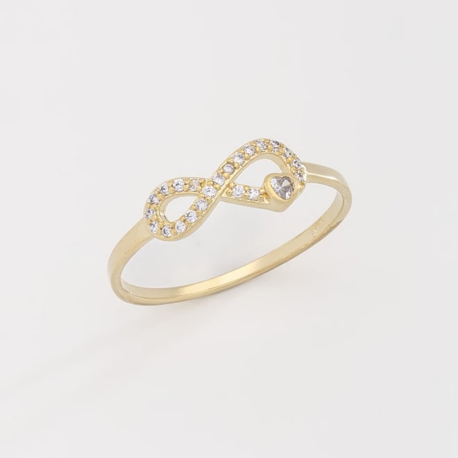 AN-01640 ANEL COM SÍMBOLO DO INFINITO EM ZIRCÔNIAS