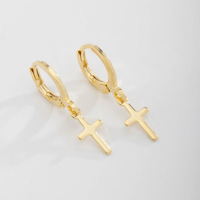 AQ-00002 ARGOLA CLICK  COM PINGENTE DE CRUZ LISA