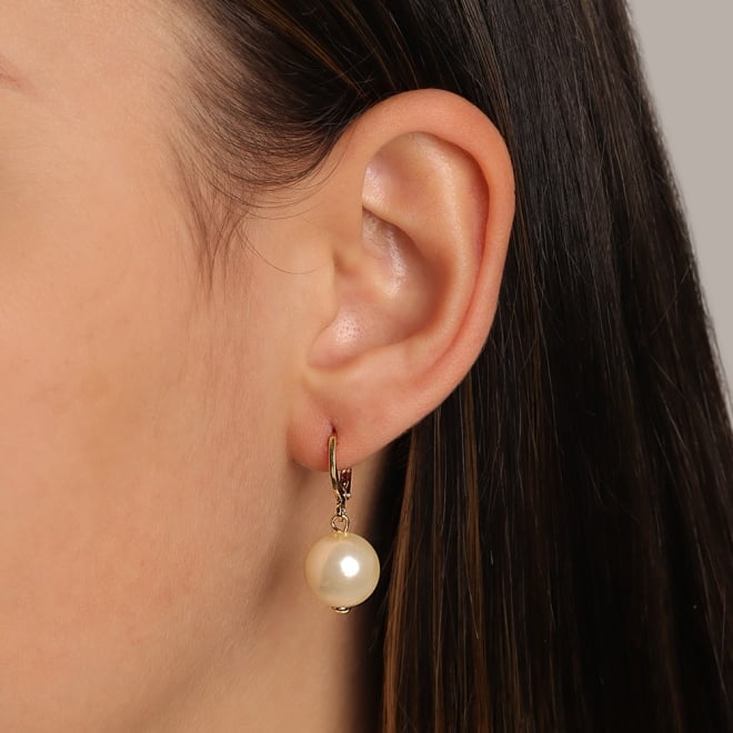 AQ-00016 BRINCO BANHADO A OURO 18K COM ARGOLA E PÉROLA 12 MM