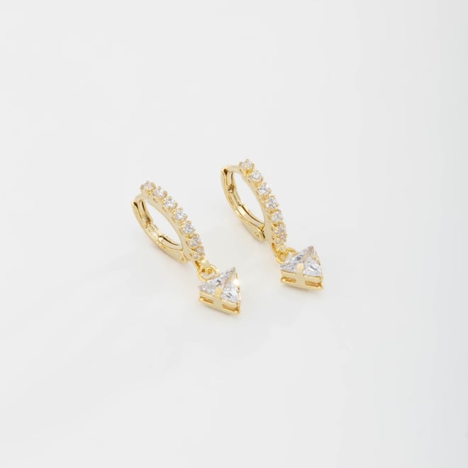 AQ-00036 - BRINCO BANHADO A OURO 18K  DE ARGOLA COM DETALHES CRAVEJADOS
