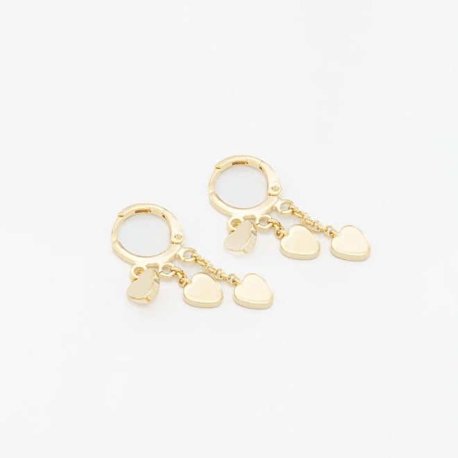 AQ-00153 ARGOLA COM PINGENTES DE CORAÇÕES LISOS
