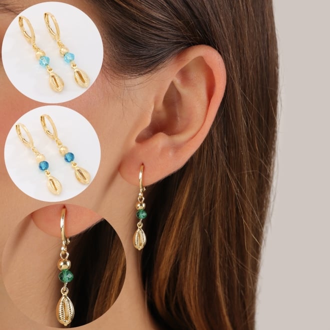 AQ-00260 BRINCO ARGOLA CLICK BANHADO A OURO 18K COM DETALHE DE ESFERA