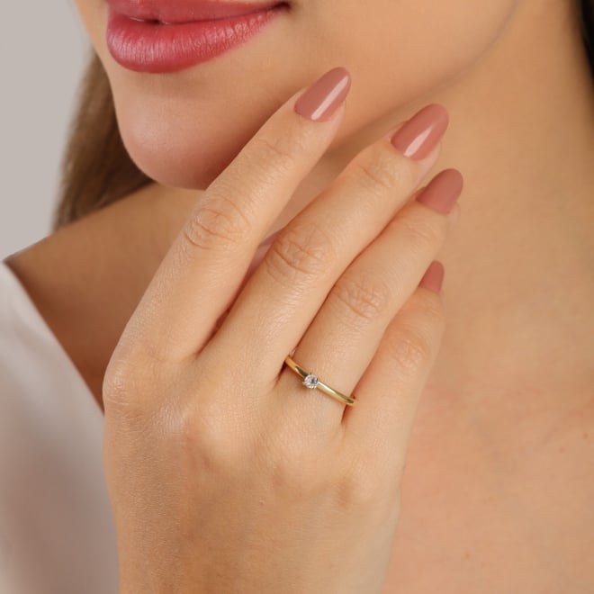 AS-0096 ANEL SOLITÁRIO BANHADO A OURO 18K COM ZIRCÔNIA