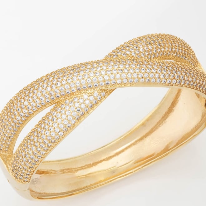 BCX-0002 BRACELETE COM DESIGN ENTRELA&Ccedil;ADO&nbsp;EM ZIRC&Ocirc;NIAS