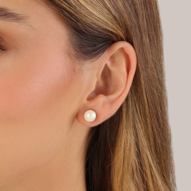BF-00217 BRINCO BANHADO A OURO 18K COM PÉROLA ESFÉRICA
