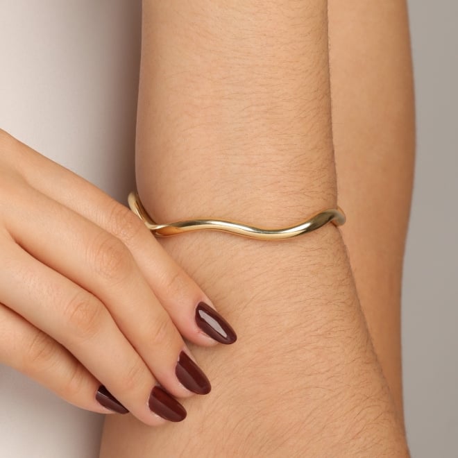 BL-00018 BRACELETE BANHADO A OURO 18K COM DESIGN ORGÂNICO