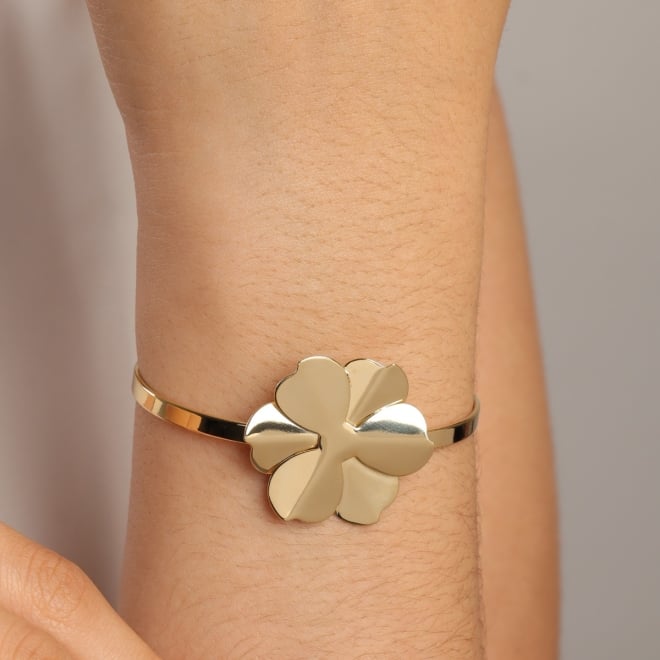 BL-00026 BRACELETE BANHADO A OURO 18K COM DESIGN FLOR.