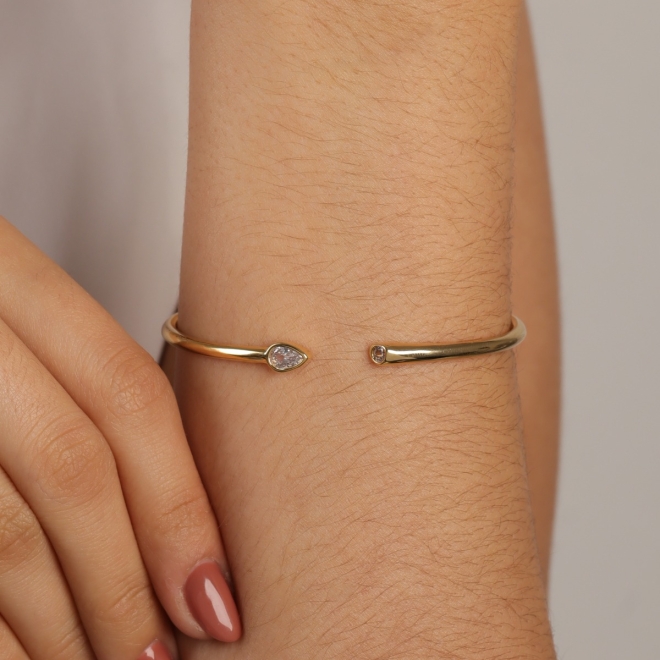 BL-00035 BRACELETE COM DETALHES DE ZIRCÔNIAS NAS EXTREMIDADES