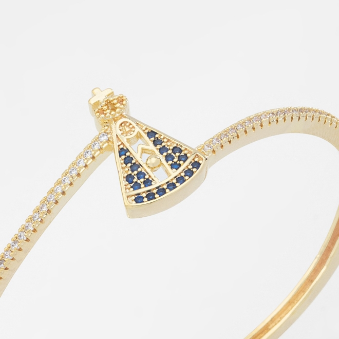 BL-00039 BRACELETE COM DETALHE DE NOSSA SENHORA APARECIDA EM ZIRCÔNIAS
