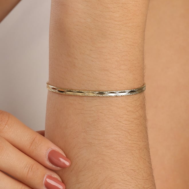 BL-00042 BRACELETE COM DESIGN MINIMALISTA E TEXTURIZADO