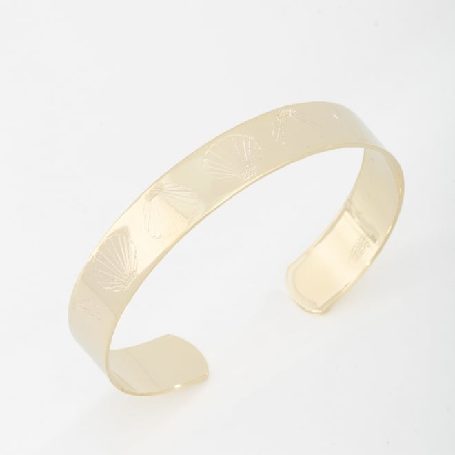 BL-00074 BRACELETE MODELO ABERTO COM DETALHES GRAVADOS DE CONCHAS