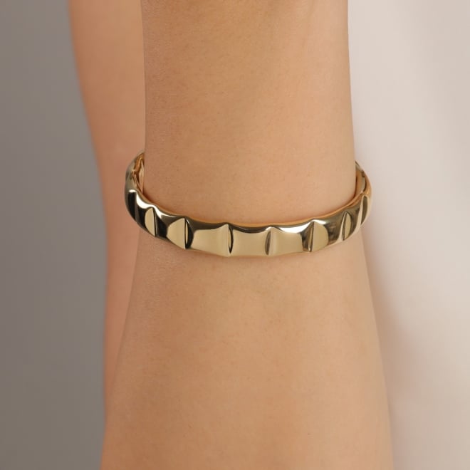 BL-00115 BRACELETE BANHADO A OURO 18K COM DESIGN ORGÂNICO