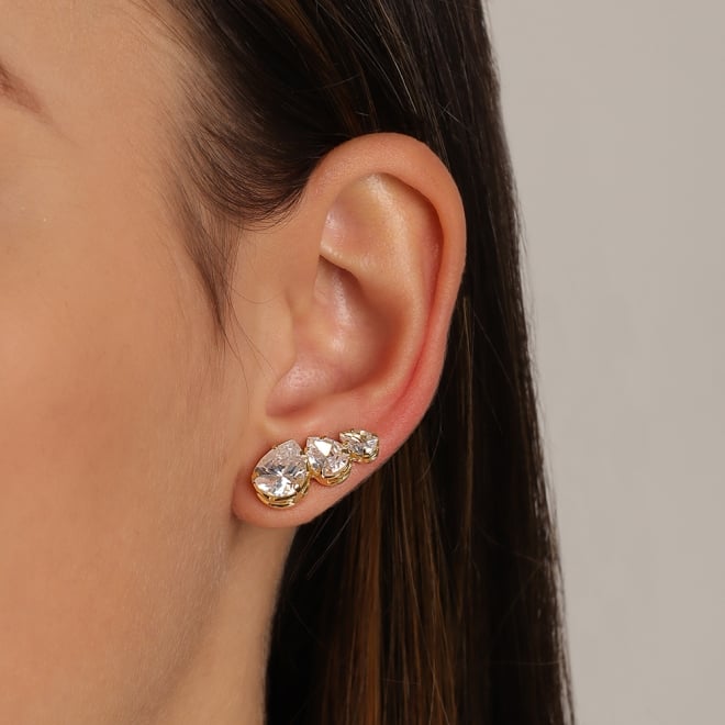 BR-00039 BRINCO COM TRÊS ZIRCONIA EM FORMATO DE GOTA
