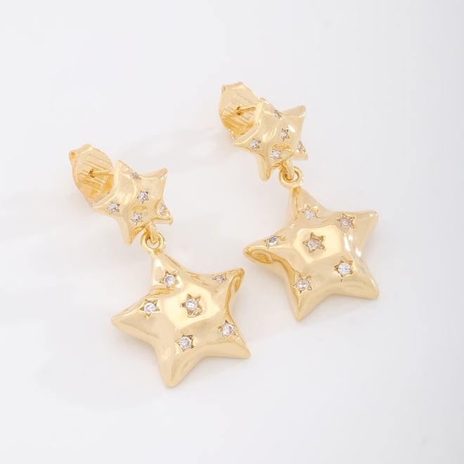 OUTB-00212 BRINCO COM DUAS ESTRELAS E DETALHES EM ZIRCÔNIAS