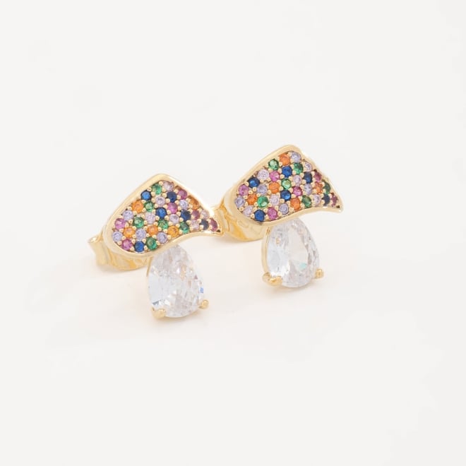 BR-00597 BRINCO GOTA EM ZIRCONIA E DETALHE CRAVEJADO