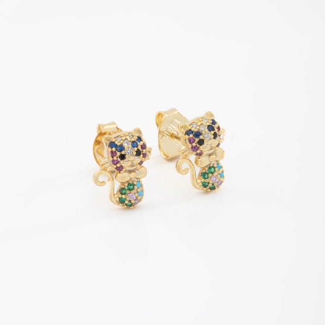 BR-00601 BRINCO GATINHO COM ZIRCONIAS COLORIDAS