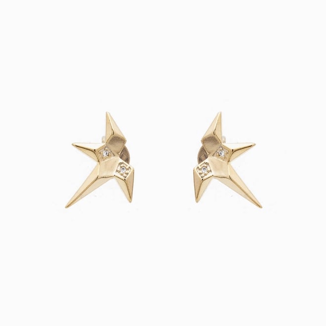 BR-00694 BRINCO MEIA ESTRELA COM MICRO ZIRCÔNIA