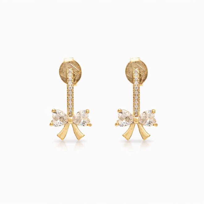 BR-01026 BRINCO BANHADO A OURO 18K COM DESIGN DELICADO EM FORMATO DE LAÇO