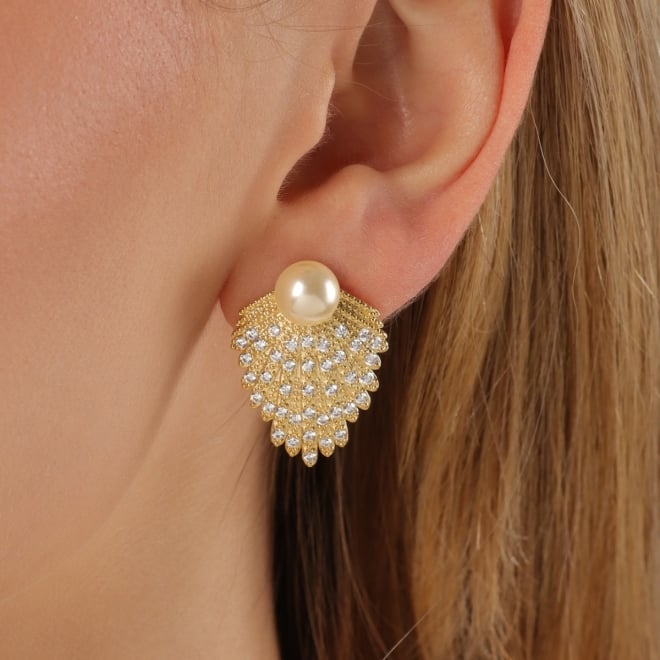 BR-02054-BRINCO LEQUE COM PÉROLA E ZIRCÔNIAS