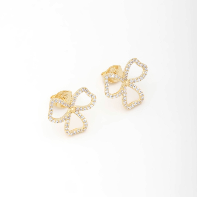 BR-02405-BRINCO BANHADO A OURO 18K EM FORMATO DE LAÇO