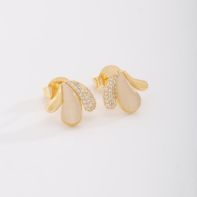 BR-02790 BRINCO COM DESIGN ORGÂNICO E DETALHES EM PEDRA NATURAL E ZIRCÔNIAS