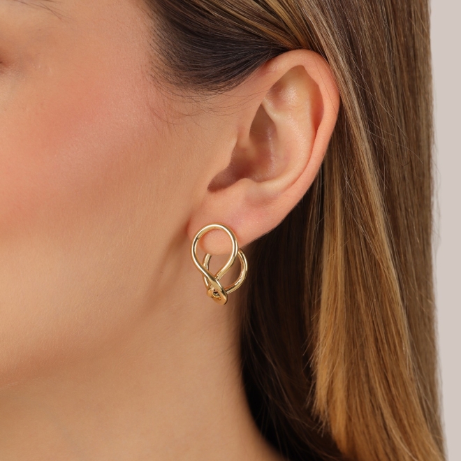 BR-03114 BRINCO BANHADO A OURO 18K COM DESIGN ENTRELAÇADO