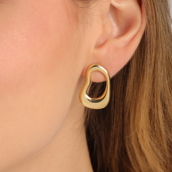 BR-03143 BRINCO BANHADO A OURO 18K COM DESIGN ORGÂNICO