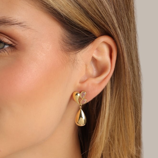 BR-03169 -BRINCO BANHADO A OURO 18K COM DESIGN ORGÂNICO