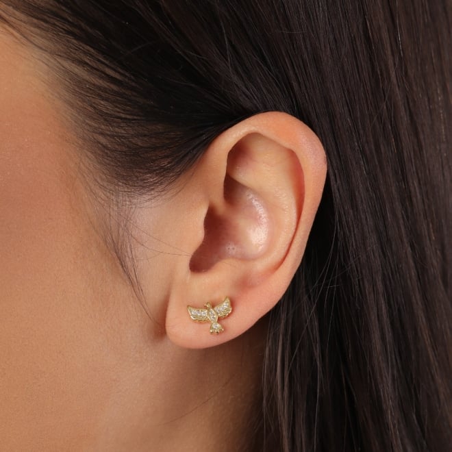 BR-03190 BRINCO BANHADO A OURO 18K DE ESPÍRITO SANTO COM DETALHES EM ZIRCÔNIAS