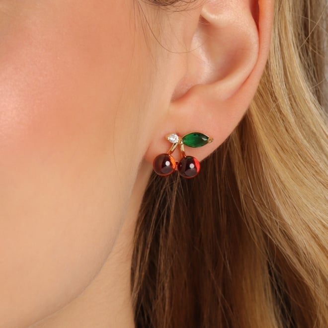 BR-03277-BRINCO CEREJA COM ZIRCÔNIAS E CRISTAIS